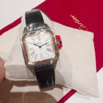 Replica Cartier Santos 100 watches Dumont 38*27.5mm Swiss Quartz Movement Crocodial Leather Strap Women Watch